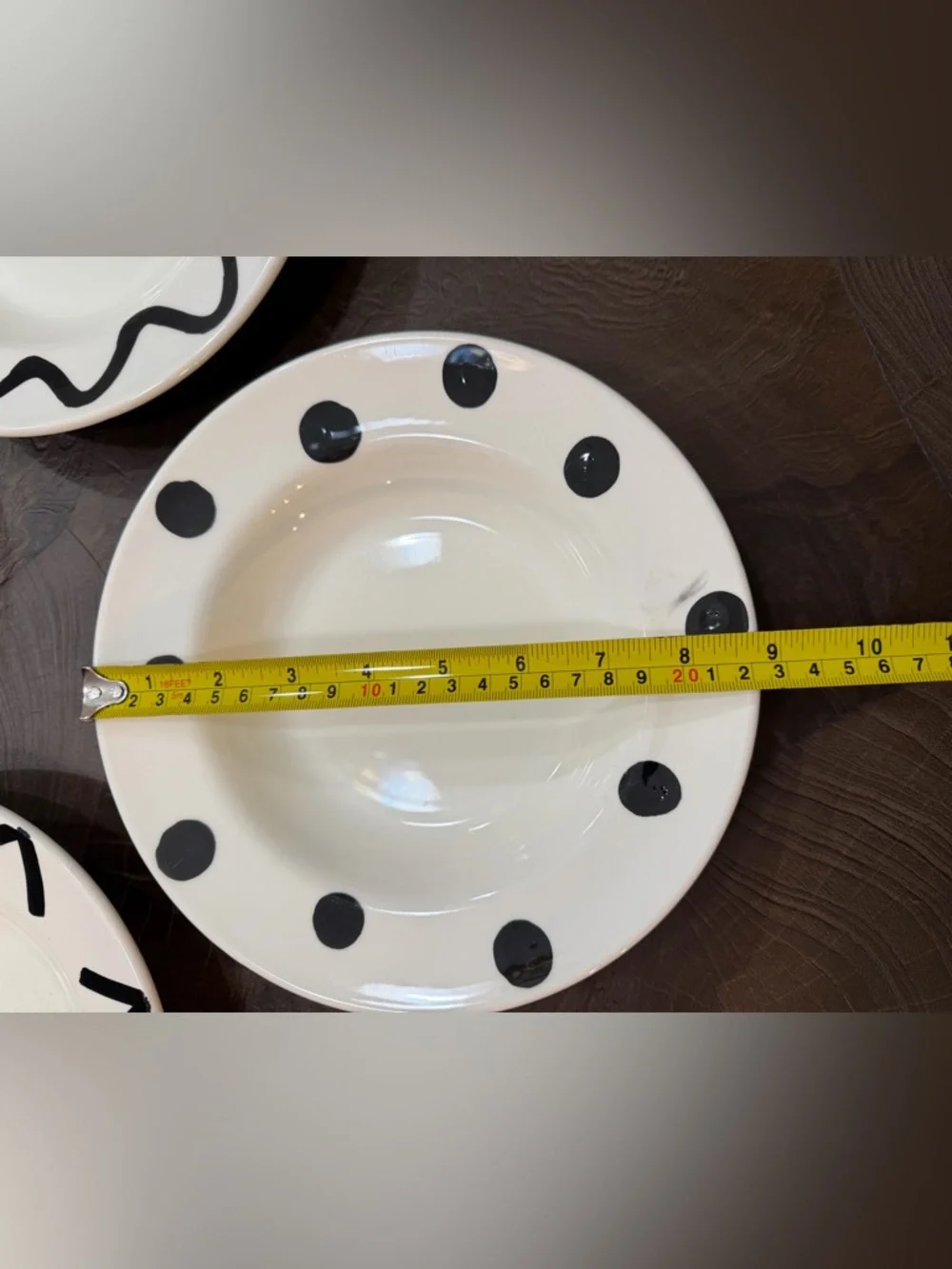 Pier 1 White Ceramic Bowl with Green Brand Stamp